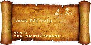 Lapos Károly névjegykártya